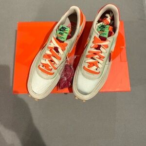 Brand New Sz 10 Sacai x Clot x LDWaffle ‘Net Orange Blaze’ Nike Sneakers w/ Box